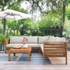 Sapphtopaz Acacia Wood Outdoor Sofa Set with Cushions, Modular Sofa with Wooden Coffee Table, Exotic Outdoor Patio Sofa Set, Water-resistant - 2 of 4