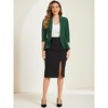 Allegra K Women's Draped Collar 3/4 Sleeve Ruffle Hem Work Office Open Front Blazer - 4 of 4