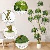 Tall Fake Plant Indoor, Faux Floor Tree Fake Trees in Decorative White Planter with Multiple Trunks Design - 3 of 4