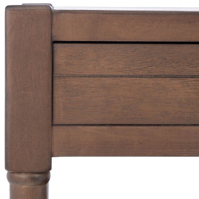Traditional Filbert Rectangular Coffee Table with Storage, Brown Wood