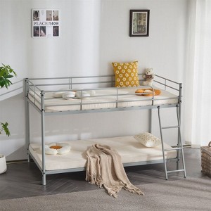 Karl Home Gray Twin Size Metal Bunk Bed for Kids Teens Adults, Heavy Duty Metal Bunk Bed with Ladder - 1 of 4