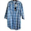 Women's PLAID FRINGE EDGE BUTTON DOWN TUNIC TOP - Venti6 - 2 of 4