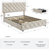 Homhougo Full Size Bed Frame with 4 Storage Drawers, Upholstered Platform Bed Frame with Adjustable Headboard, Diamond Stitched Button Tufted, Grey - 2 of 4