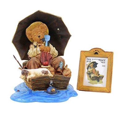 Boyds Bears Resin Gone Fishing Norman Rockwell Bearstone 4022187