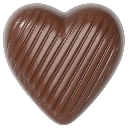 Chocolate World 1599 Polycarbonate Chocolate Mold Striped Heart