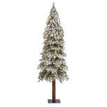 6ft Nearly Natural Pre-Lit Flocked Grand Alpine Artificial Christmas Tree Clear Lights