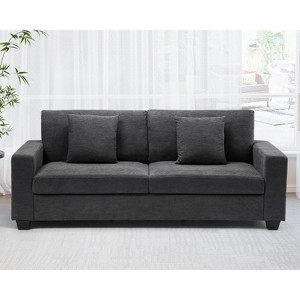 83" Comfy Corduroy Couches, Modern Upholstered Sofa with Wide Armrests, Cloud Couch with Deep Seat Sofa - 1 of 4