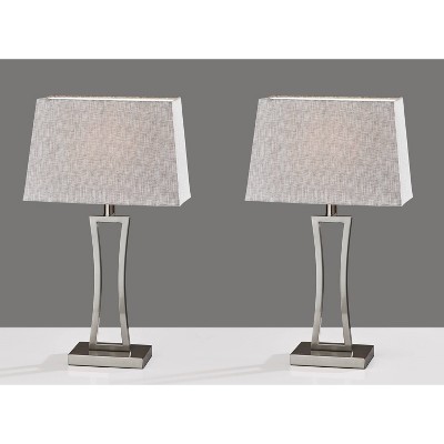 2pc Camila Table Lamps Bonus Silver - Adesso