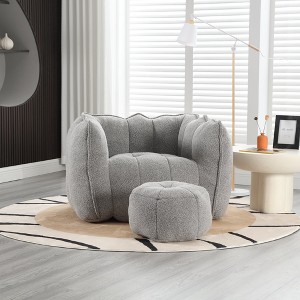 Spassway 41"L Bean Bag Sofa with Ottoman Bean Bag Chair with Armrest for Living Room Bedroom Balcony Porch - 1 of 4