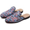 Santimon Mens Flroal Mules Denim Slip on Shoes Dress Casual Slippers Blue - 4 of 4
