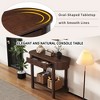 Elegant Retro Console Table with Curved Design and Smooth Glaze for Entryways, Living Rooms and hallways (Grey) - 4 of 4