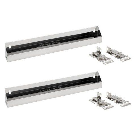 Rev-A-Shelf 19" Slim Tip Out Sink Tray for Kitchen and Bathroom Base Cabinets, Large Pull Out Stainless Steel Storage Organizer, 6541-19-52, 2 Pack