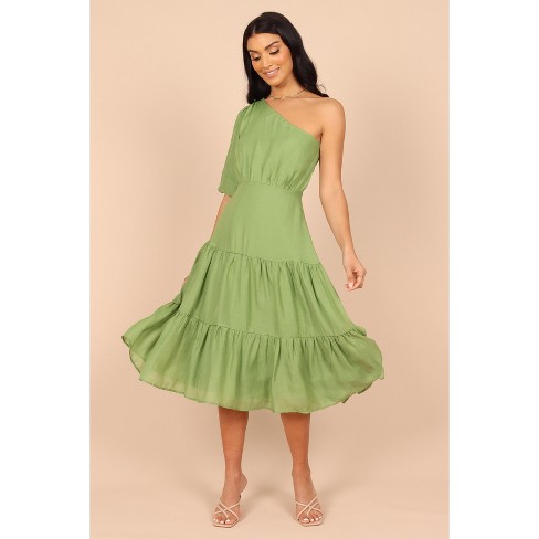 One shoulder outlet tiered dress