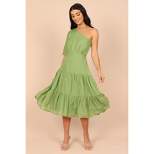 Petal and Pup Womens Milla One Shoulder Tiered Midi Dress