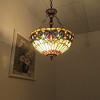 Chloe Lighting Serenity Tiffany-Style 3 Light Victorian Inverted Ceiling Pendant 18" Shade, Multicolor - 3 of 4