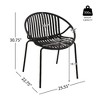 Lyngins 2-Piece Outdoor Accent Chair with Metal Legs, Ergonomic Curved Patio Dining Chair Stackable Chairs with Breathable Design, Outdoor Chair - 4 of 4