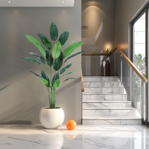 7FT Artificial Bird of Paradise Plant Fake Palm Tree, for Decor Faux Plants for Home Office with 20 Trunks Faux Leaves - 1 of 4