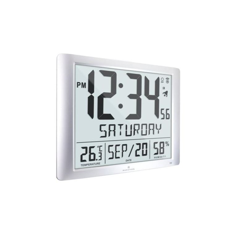 Marathon Super Jumbo Atomic Sleek & Stylish Wall Clock With Full Date display and 7 Time Zones, 2 of 6