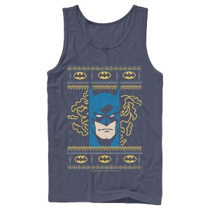 Men's Batman Ugly Christmas Masked Hero Tank Top - 1 of 3