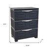 HomeRoots 30" Dark Gray Heavy Duty Plastic Three Drawer Utility Cabinet - 3 of 4