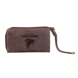 Evergreen NFL Atlanta Falcons Brown Leather Women's Wristlet Wallet Officially Licensed with Gift Box - 1 of 1