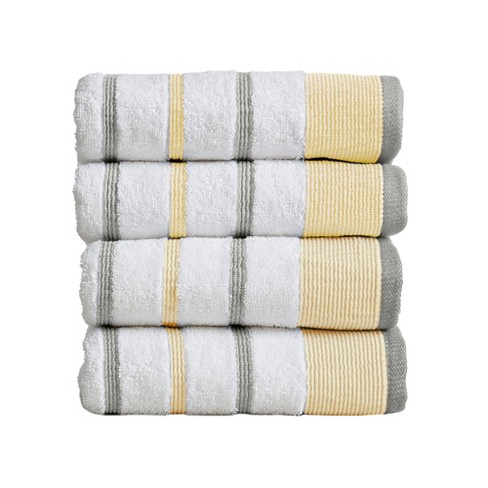 100% Cotton Quick Dry Popcorn Textured Bath Towel Set (Bath Towel (4-Pack),  Light Grey) - Great Bay Home