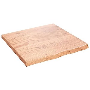 vidaXL Table Top, Light Brown 23.6"x23.6"x(0.8"-1.6") Treated Solid Wood Oak - 1 of 4