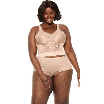 Comfort Choice Women's Plus Size Easy Enhancer Wireless Longline Posture Bra