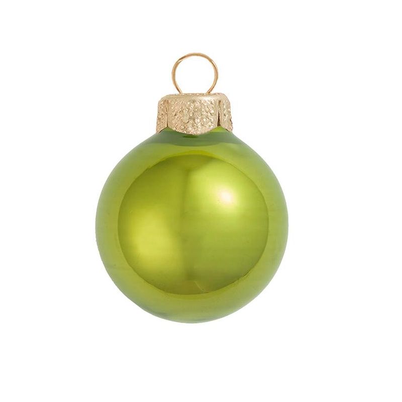 Northlight 28ct Green Pearl Finish Glass Christmas Ball Ornaments 2" (50mm), 1 of 3