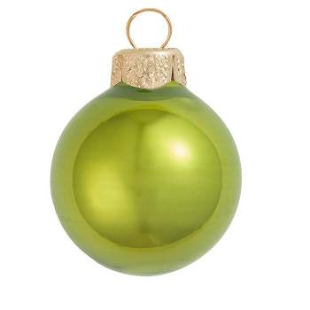 Northlight 28ct Green Pearl Finish Glass Christmas Ball Ornaments 2" (50mm)