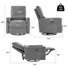 Dyonery Power Swivel Rocker Recliner, Fabric Glider Nursery Chair with Lumbar Support, USB & Type-C Ports, Small Reclining Sofa - 2 of 4