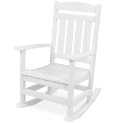 Best Choice Products All-Weather Rocking Chair, Indoor Outdoor HDPE Porch Rocker w/ 300lb Weight Capacity