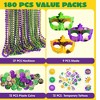 JOYIN 180 PCS Mardi Gras Party Supplies Set Serves 9 People with 9 Mask, 27 Bead Necklace, 72 Coins, 72 Tattoo Stickers for Mardi - 2 of 4