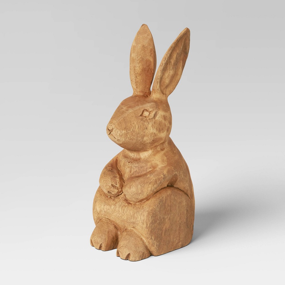 Photos - Coffee Table Large Standing Wooden Decorative Bunny Tan - Threshold™
