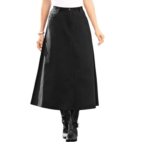 Roaman's Women's Plus Size Petite Complete Cotton A-Line Skirt - image 1 of 4