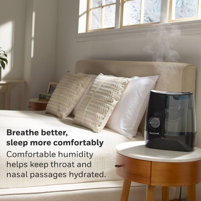 Honeywell HWM845 Warm Mist Humidifier with Essential Oil Cup Filter Free Black, 3 of 11