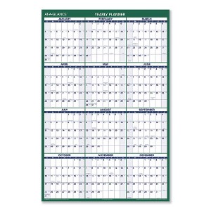 Vertical Erasable Wall Planner, 32 x 48, White/Green Sheets, 12-Month (Jan to Dec): 2025 - 1 of 4