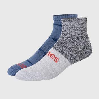 Hanes Originals Premium Men's Misty Mountain/Coil Ankle Socks 2pk - Blue 6-12