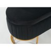 Sapphtopaz Modern Oval Storage Bench with Tufted Velvet Upholstered Vanity Stool with Metal Leg Bedroom End of Bed Bench for Living Room,Bedroom - 2 of 4