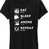 Women's - Instant Message - Eat Sleep Anime Repeat Short Sleeve Graphic T-Shirt - 2 of 4