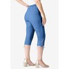 Roaman's Women's Plus Size Comfort Stretch Lace Up Capri Jean - 4 of 4
