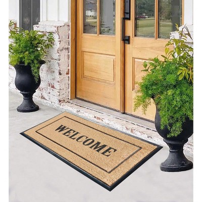 A1HC Extra Large Welcome Doormat 30"X60", Rubber & Coir, Heavy Duty, Thin Profile Front Door Mat