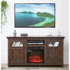 Vynxaria 60" Espresso Farmhouse TV Center with Fireplace and Versatile Storage - 2 of 4