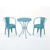 Outdoor Furniture Set, Metal Dining Set For Outdoor,  Stackable Water-Resistant Armrest Chairs-Coolbibila - 3 of 4