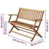 vidaXL Garden Bench Natural Wood Brown Solid Acacia Wood Standard - 4 of 4