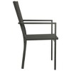 vidaXL Patio Chairs 2 pcs Textilene and Steel Black and Anthracite - 4 of 4