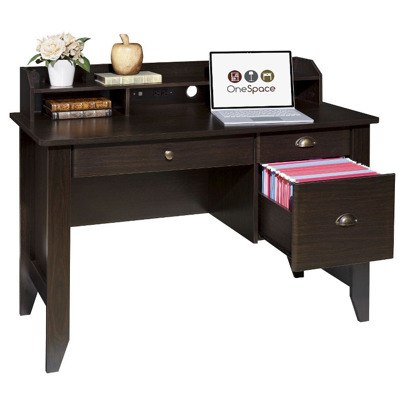 Executive Desk with Hutch USB And Charger Hub - OneSpace, 3 of 8
