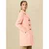 Allegra K Women's Notched Lapel Double Breasted Long Trench Coat - 4 of 4