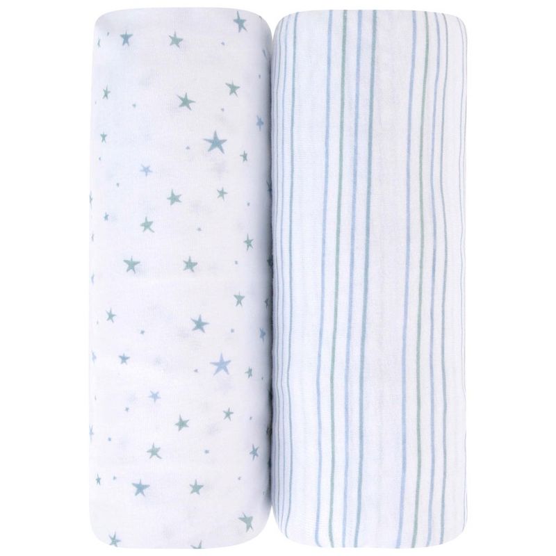 Ely's & Co. Baby Fitted Bassinet Sheet  100% Combed Jersey Cotton   for Baby Boy  2 Pack, 1 of 7