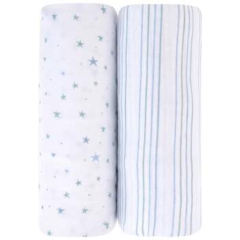 Ely's & Co. Baby Fitted Crib Sheet 100% Combed Jersey Cotton for Baby Boy 2 Pack